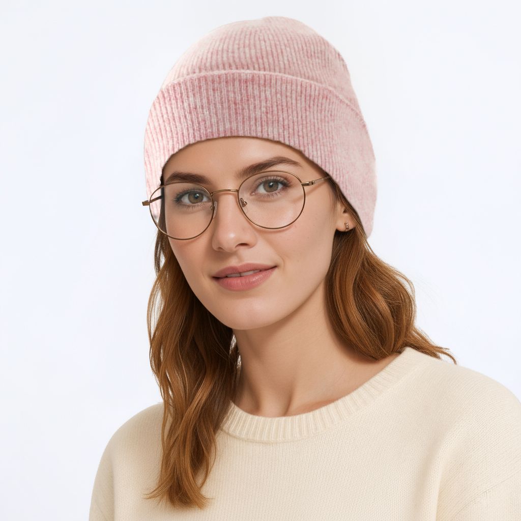 Anna-Kaci Women's Ribbed Wool Knit Beanie Hat with Folded Cuff
