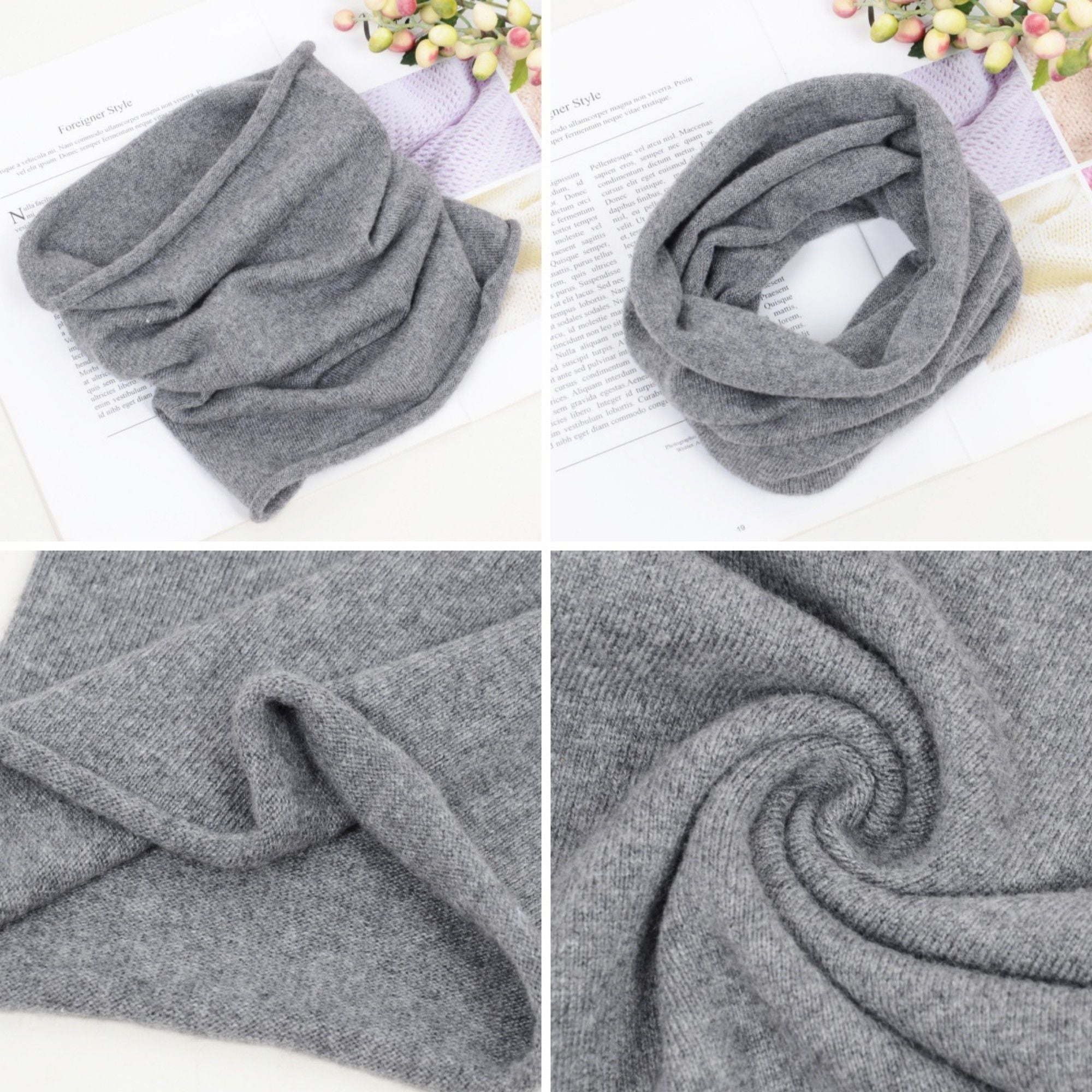 Anna-Kaci Women's Soft Knit Neck Warmer with Cozy Layered Design 9x17 inches