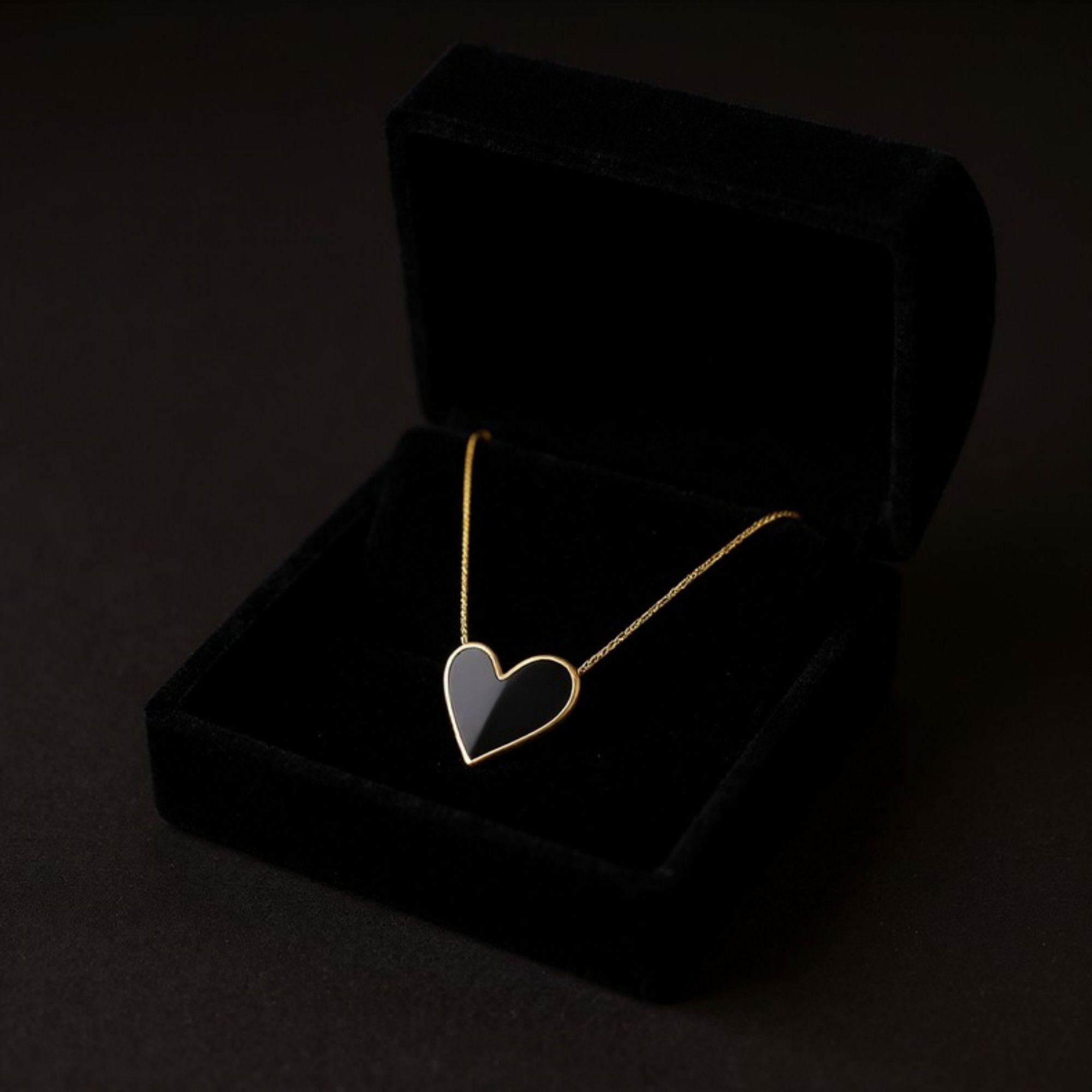 Heart Pendant Necklace with Enamel Finish Minimalist Chain Jewelry for Everyday Layering