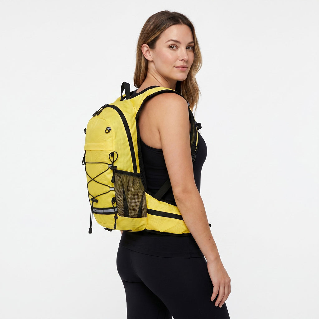 Outdoor Hiking Backpack with Bungee Cord Front Pocket Side Mesh Pockets Waist Belt