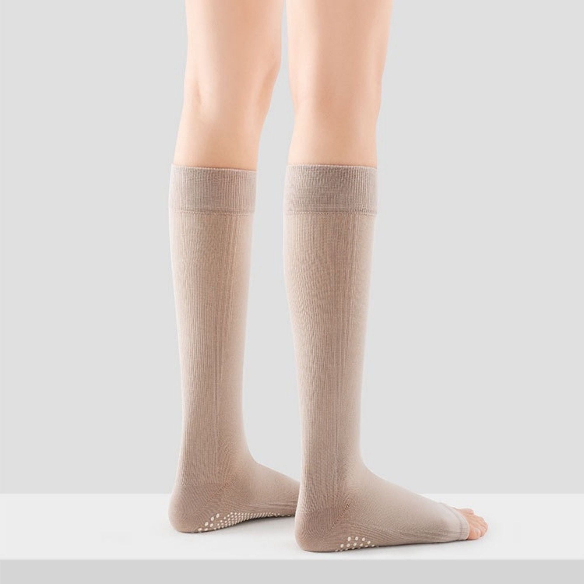 Anna-Kaci Women's Knee High Grip Socks with Anti-Slip Sole for Barre, Yoga, Dance, and Pilates 2-Pack