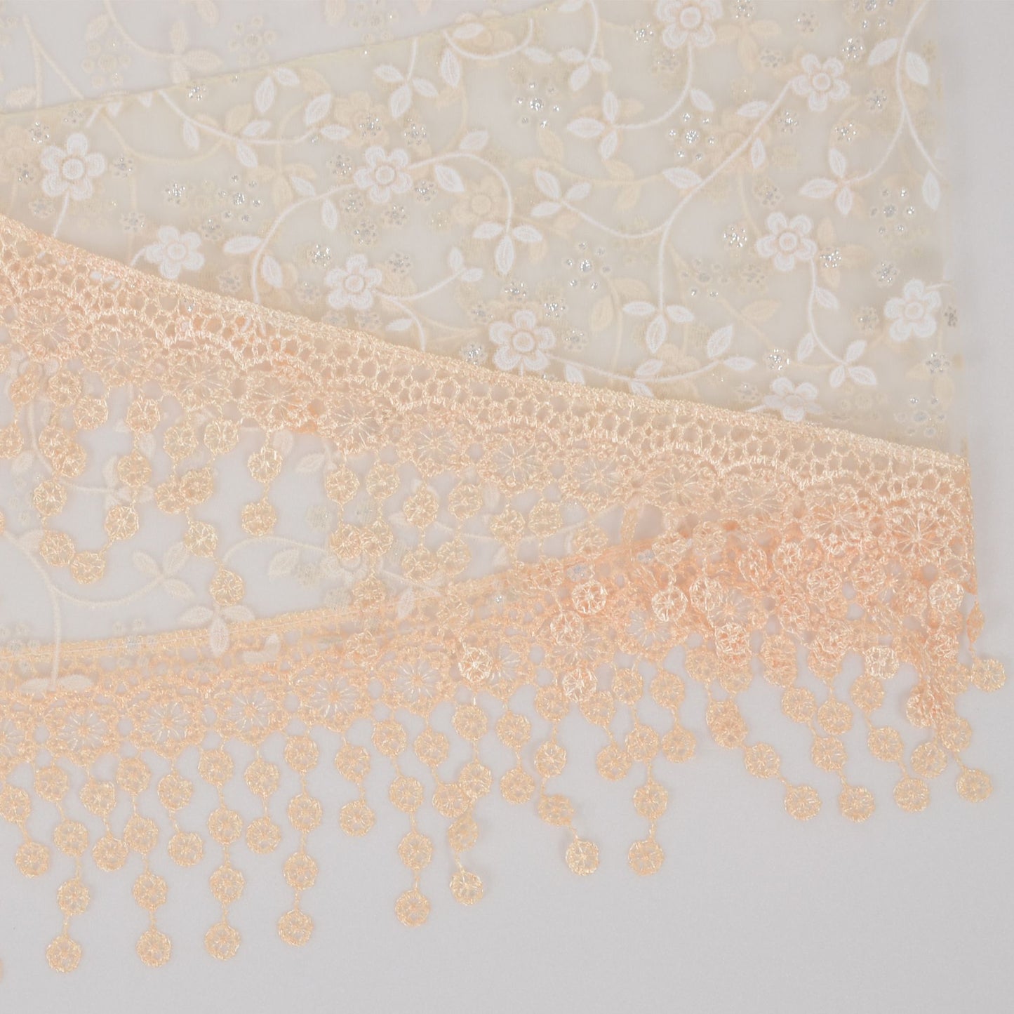 Anna-Kaci Lightweight Lace Floral Head Scarf Fringe Triangular Shawl Scarf Wrap Bandana for Women