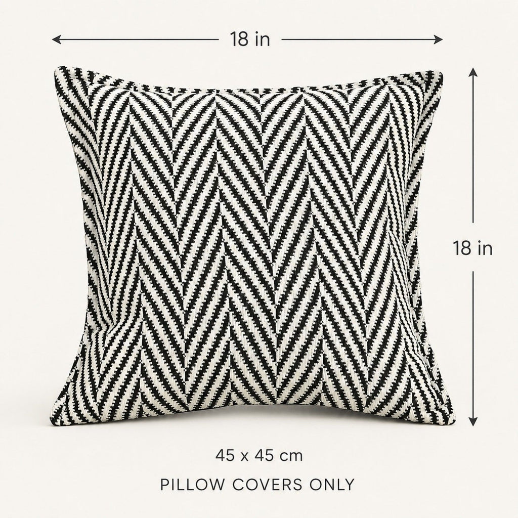 2 Pack Chevron Textured Decorative Throw Pillow Covers