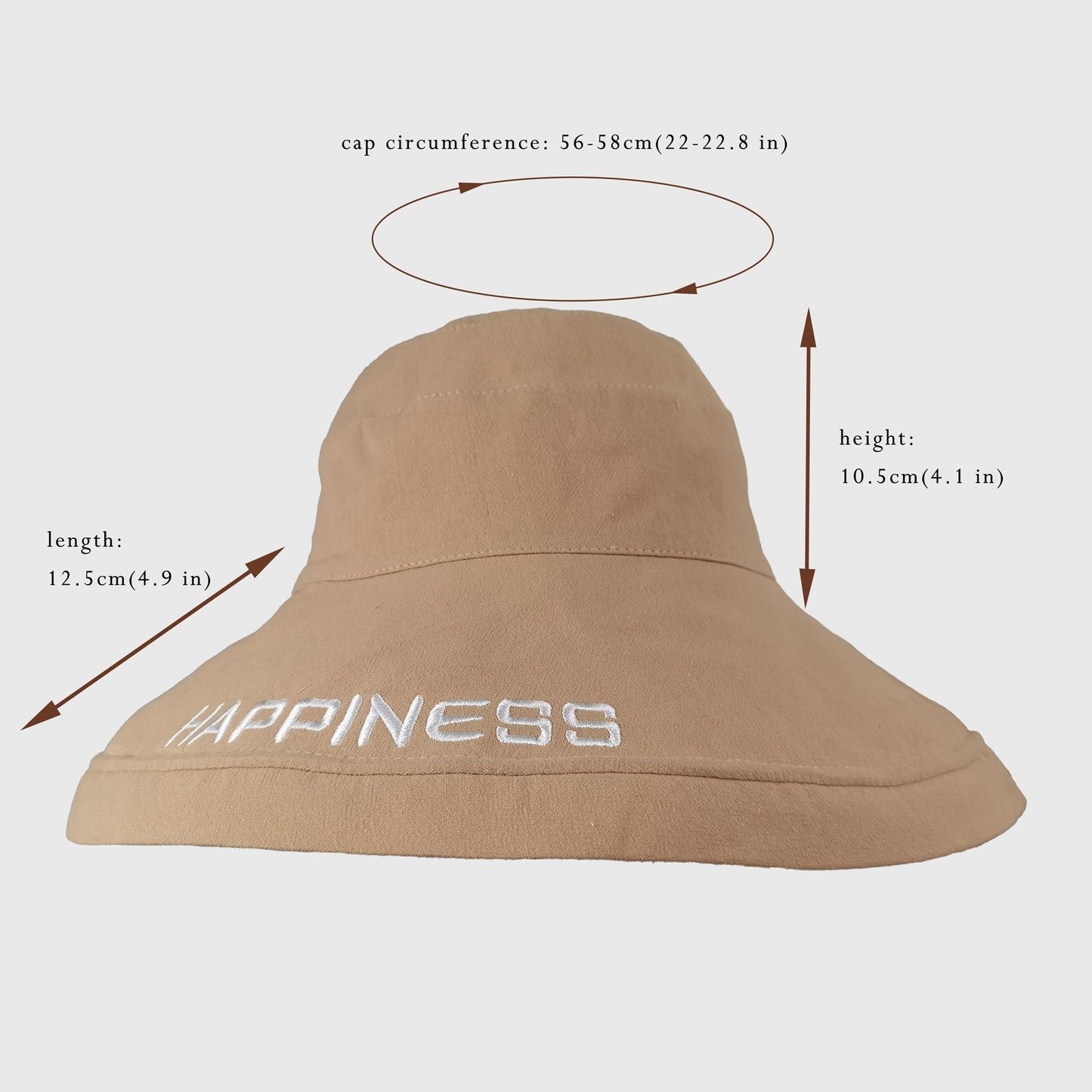 Anna-Kaci Women's HAPPINESS Embroidered Wide - Brim Bucket Hat