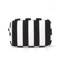 Striped Corduroy Cosmetic Pouch Makeup Bag with Zip Closure