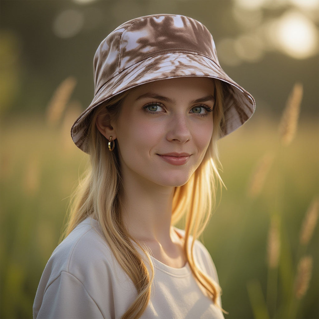 Anna-Kaci Summer Fisherman Hat Outdoor Travel Tie Dye Bucket Hat with Wide Brim Casual Sun Protection