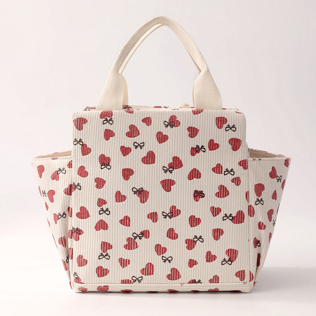 Anna-Kaci Insulated Lunch Bag with 12L Capacity Heart Print Reusable Thermal Food Tote with Zipper Closure