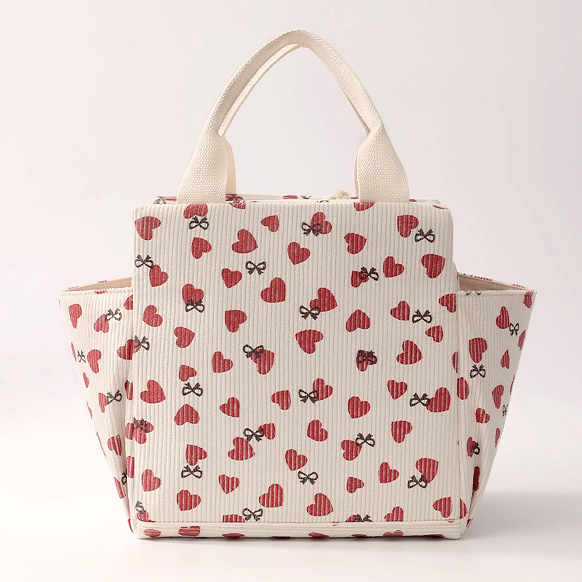 Anna-Kaci Insulated Lunch Bag with 12L Capacity Heart Print Reusable Thermal Food Tote with Zipper Closure