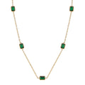 Women's Stainless Steel Fashion Necklace with 18K Gold Plated Chain and Acrylic Gemstone Accents, Adjustable Length, Modern Design