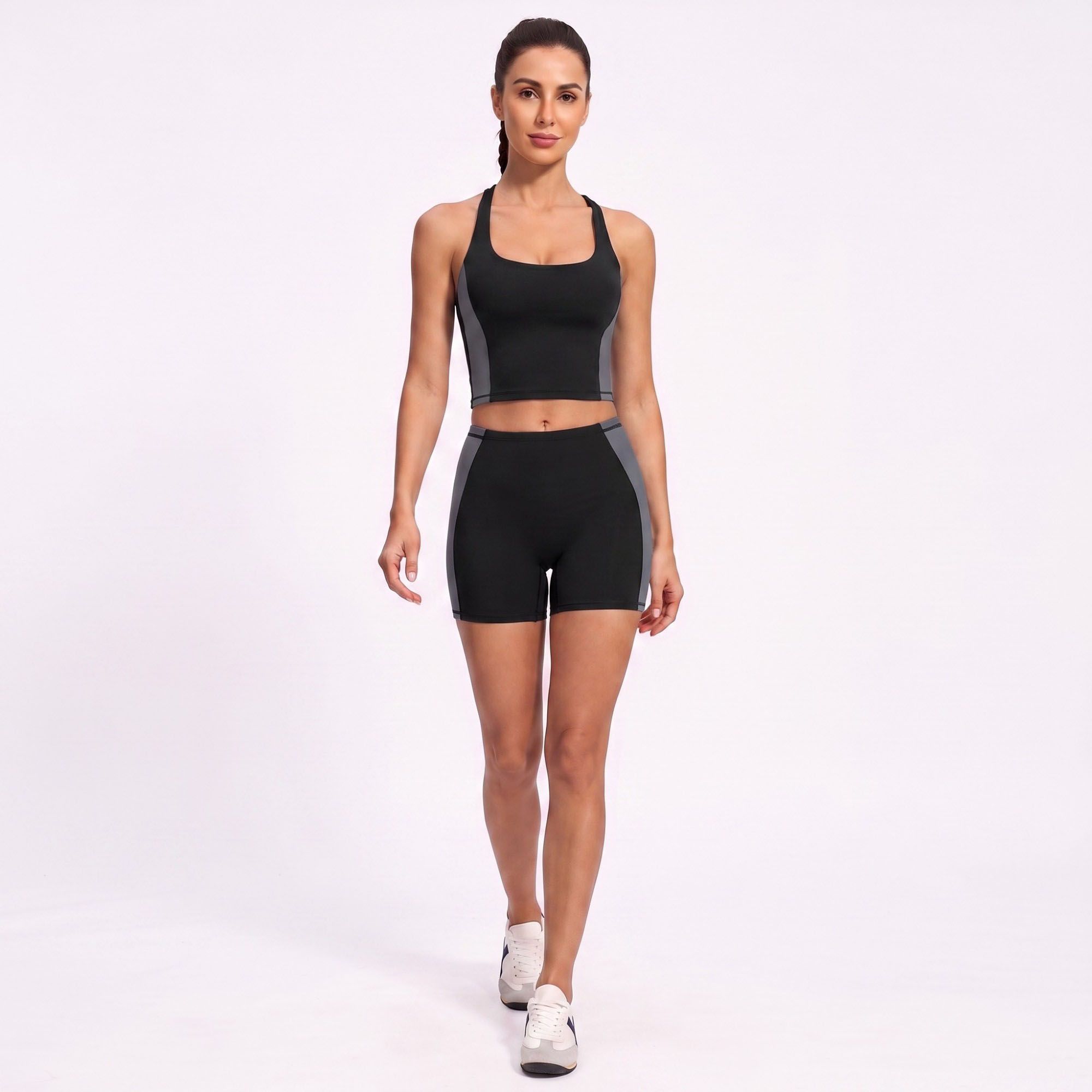 Square Neck Cropped Active Tank Top for Yoga Running Gym Workouts and Everyday Athleisure