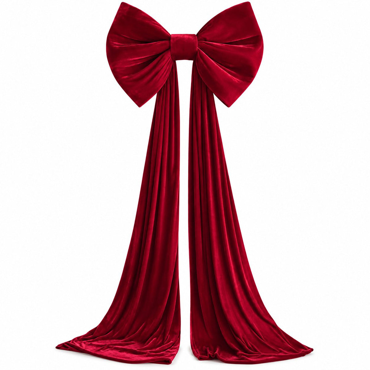 Christmas Velvet Bow Tree Topper with Faux Fur Trim Holiday Decoration