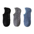 Men's 3-Pack Fuzzy Grip Socks Low Cut Non-Slip Indoor Slipper Lounge Fit