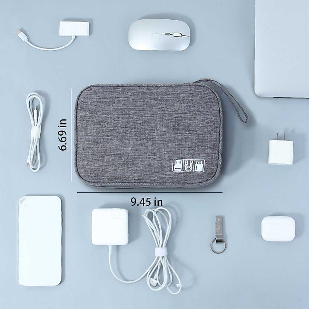Electronic Organizer Case with Zipper Closure Cable Storage Pouch Portable Travel Tech Accessories Organizer Bag
