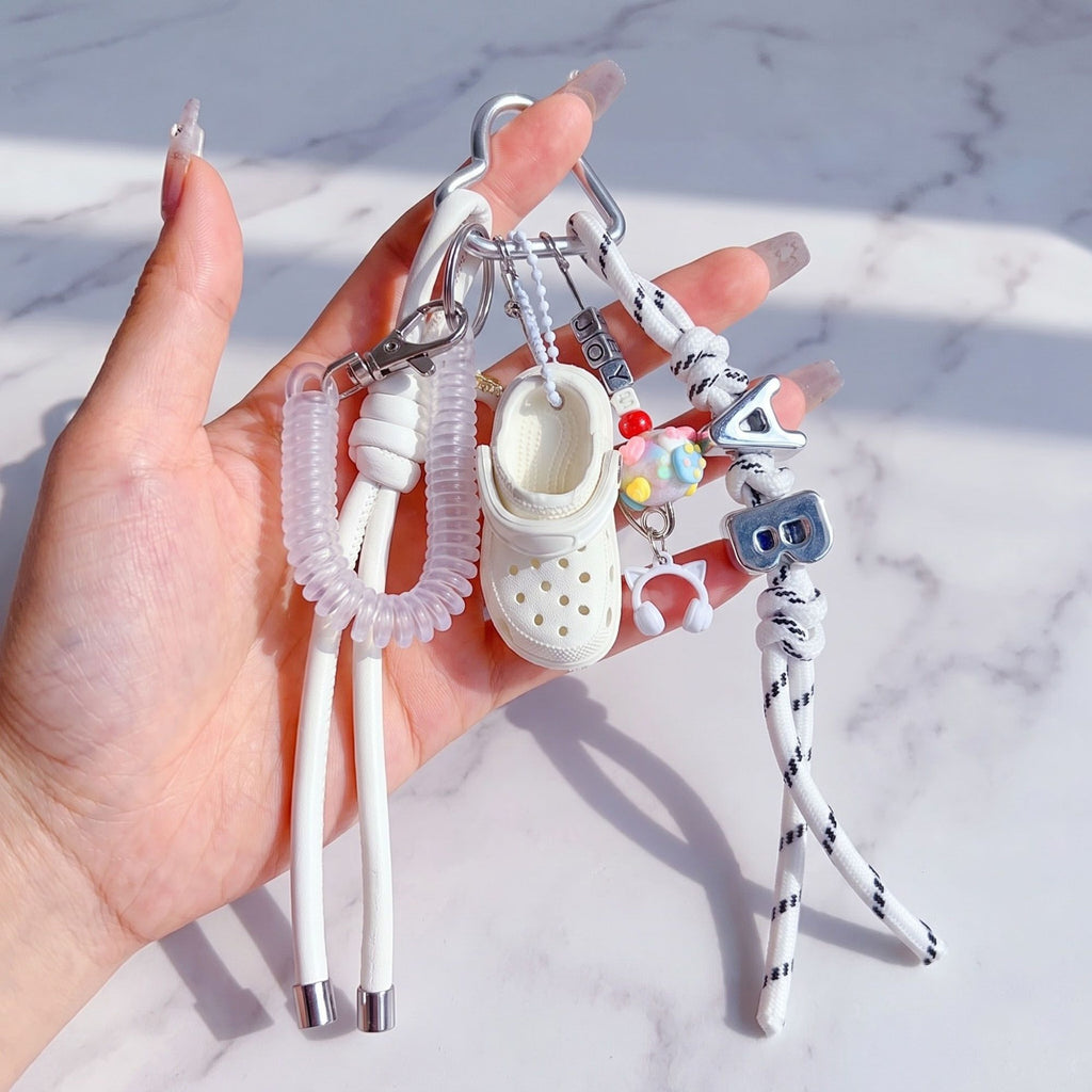 Multi-Charm Accessory with Hanging Clip and Letter Accents
