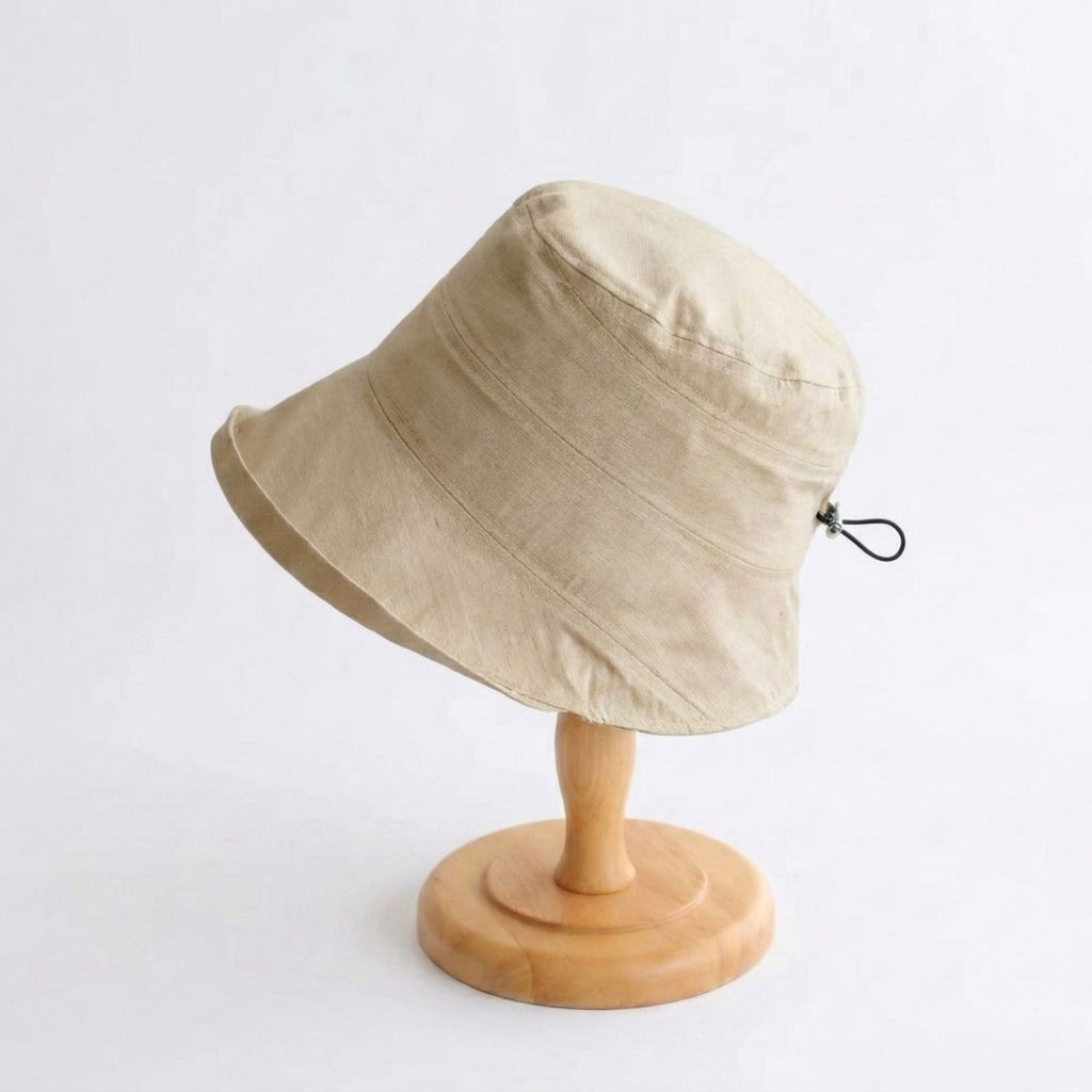 Bucket Hat with Adjustable Back Buckle and Wide Brim