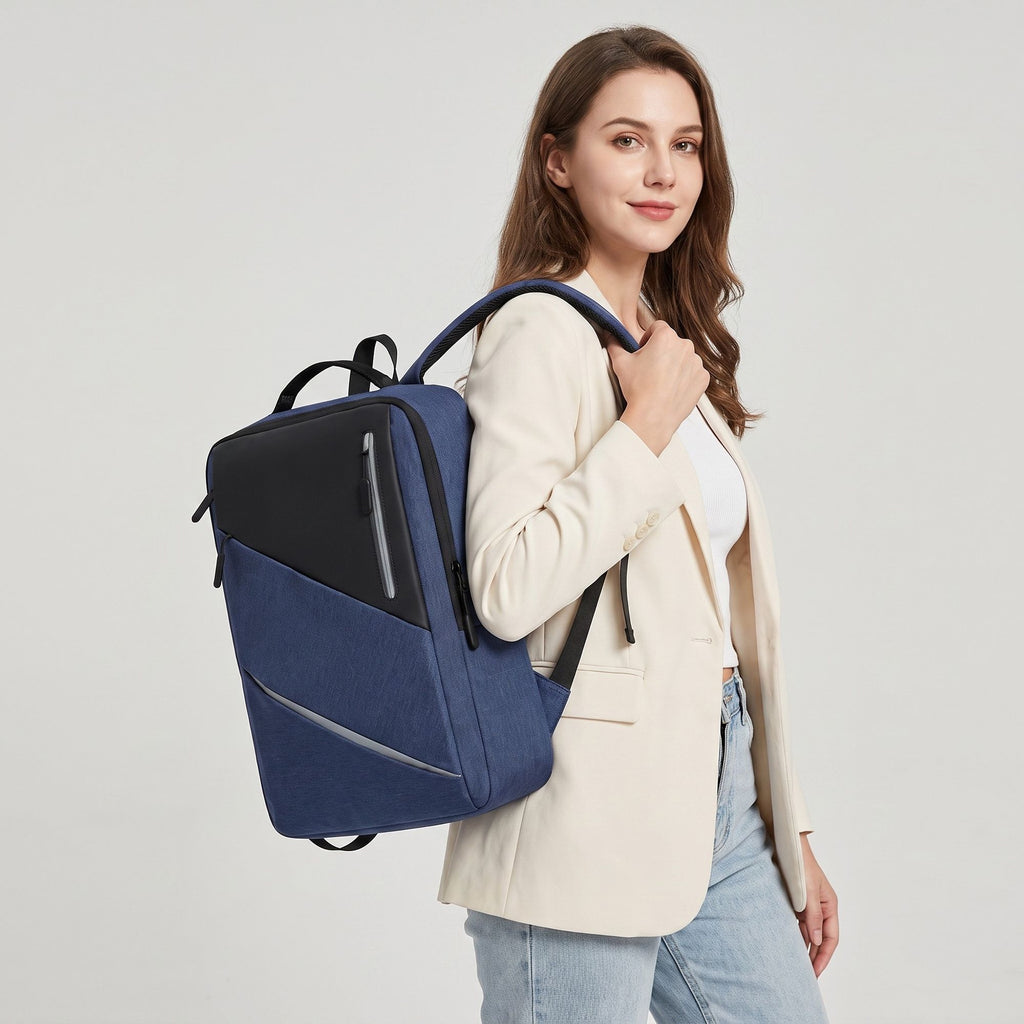 Laptop Backpack with Padded Compartment Reflective Trim USB Port and Multiple Storage Pockets