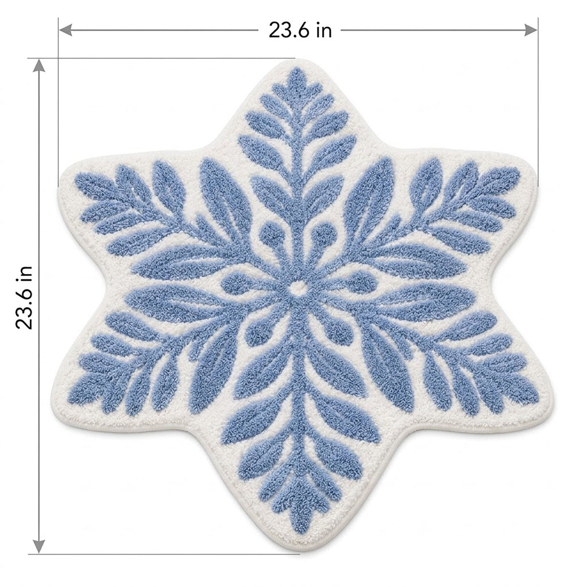 Christmas Snowflake and Wreath Tufted Bath Rug with Nonslip Backing 23.6 in