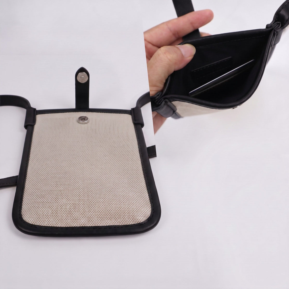 Mini Crossbody Phone Bag with Adjustable Strap and Snap Closure