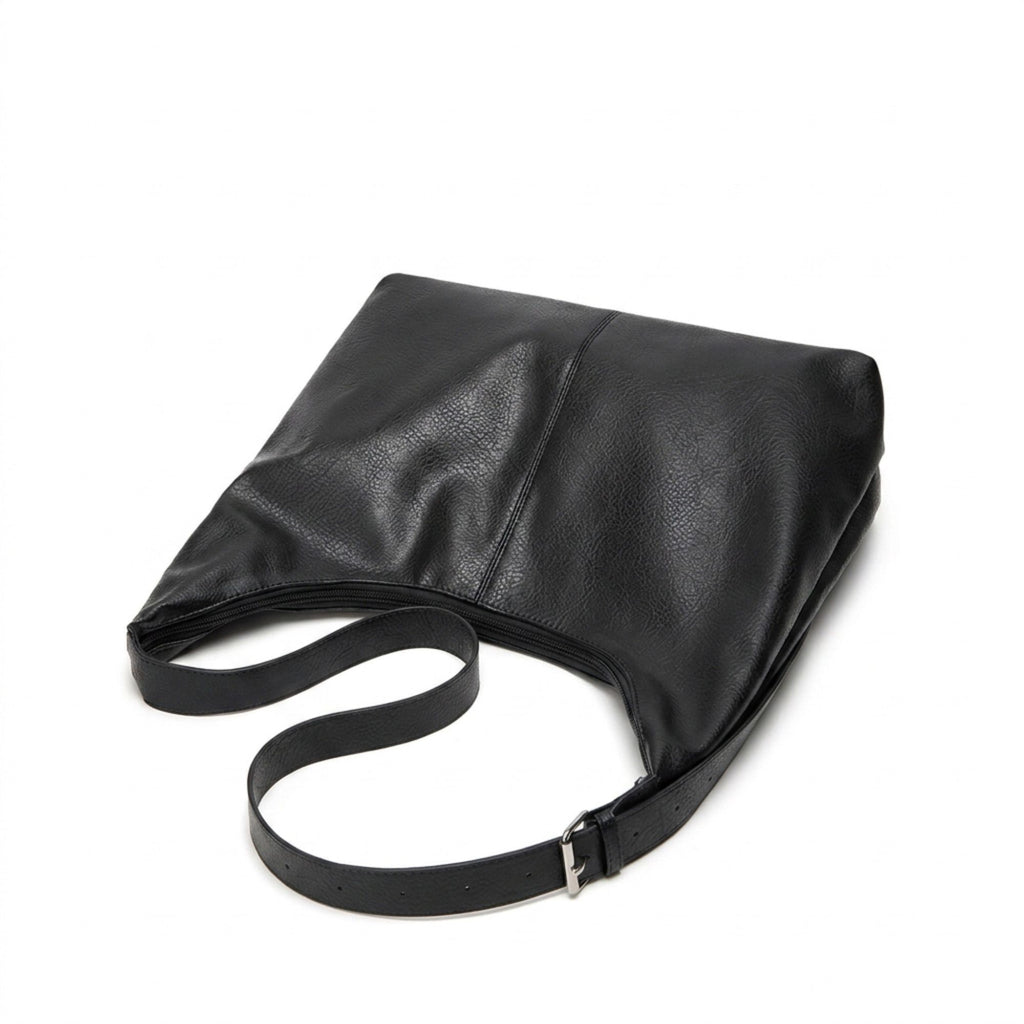 Faux Leather Hobo Shoulder Bag with Adjustable Strap and Roomy Pockets