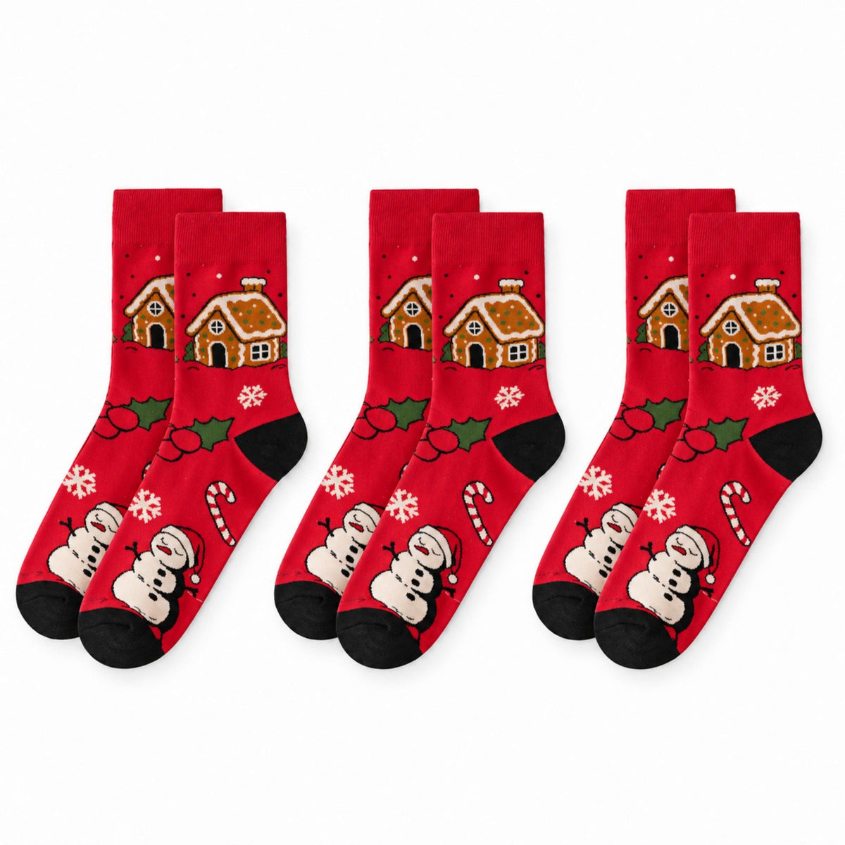 Holiday Novelty Crew Socks 3 Pair Pack Festive Patterns