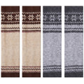 2-Pair Fair Isle Snowflake Knit Leg Warmers Set, Cozy Winter Boot Cuffs