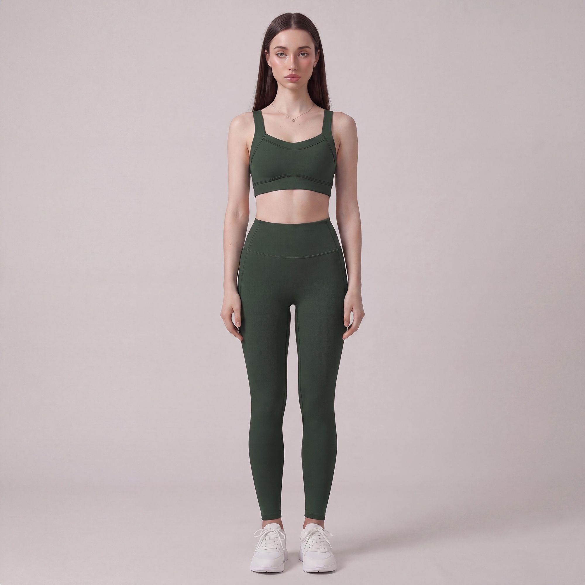 High Waist Full Length Active Leggings with Contour Seams for Workout and Everyday Wear