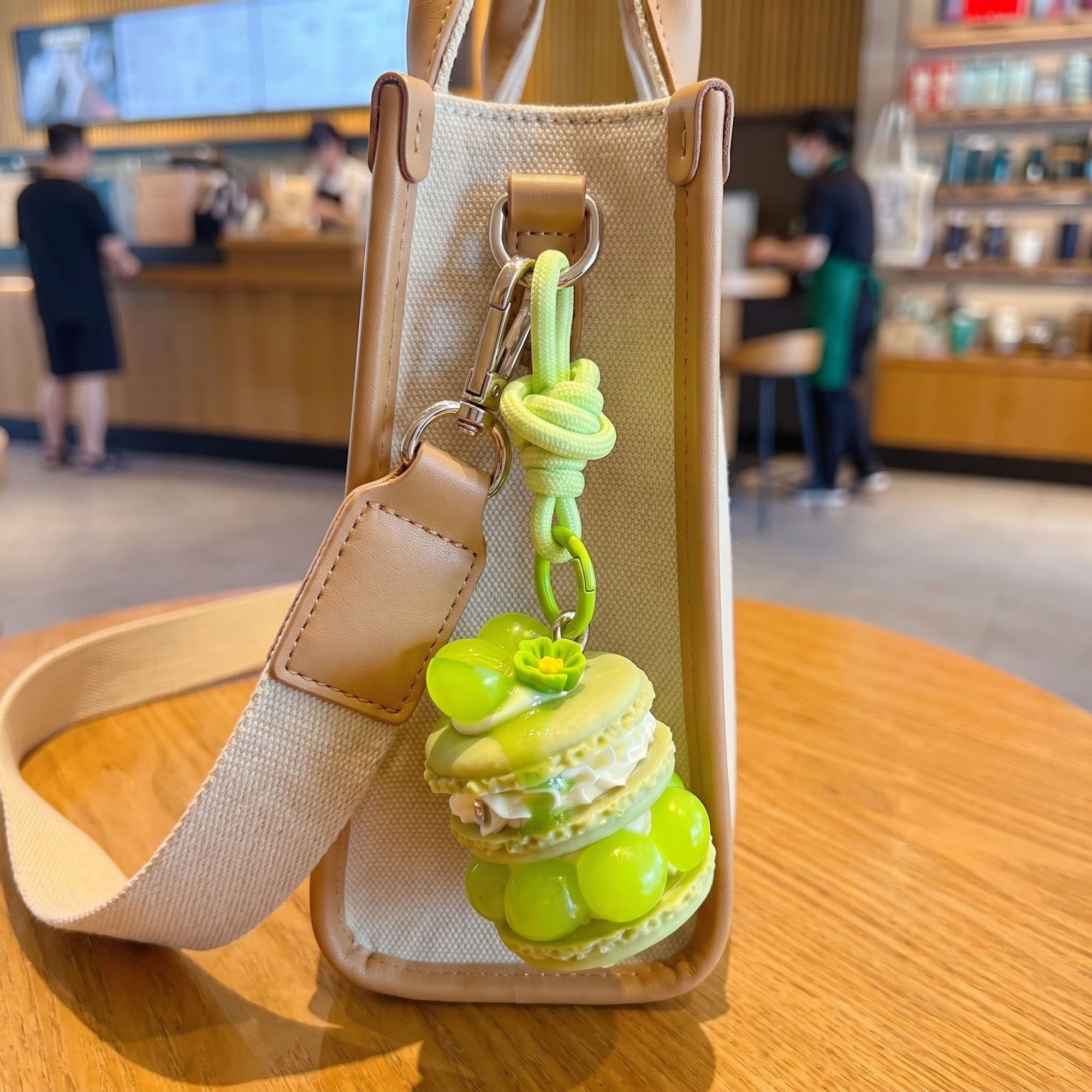 Bag Charm with Hanging Loop and Decorative Dessert Accent