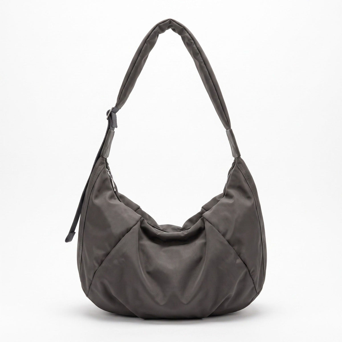 Oversized Crescent Sling Bag with Wide Adjustable Strap and Top Zipper 17.5x10x6.5in
