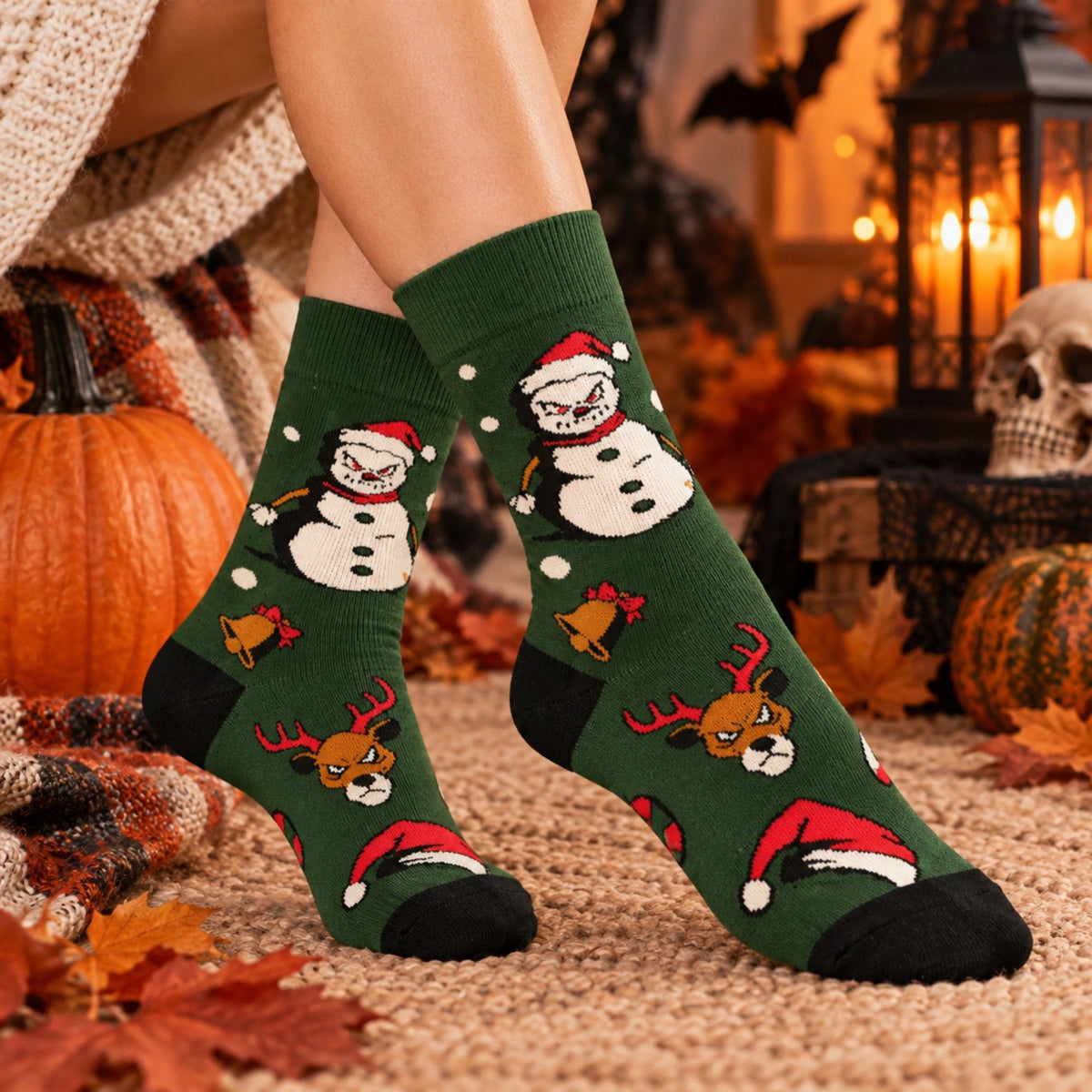 Holiday Novelty Crew Socks 3 Pair Pack Festive Patterns