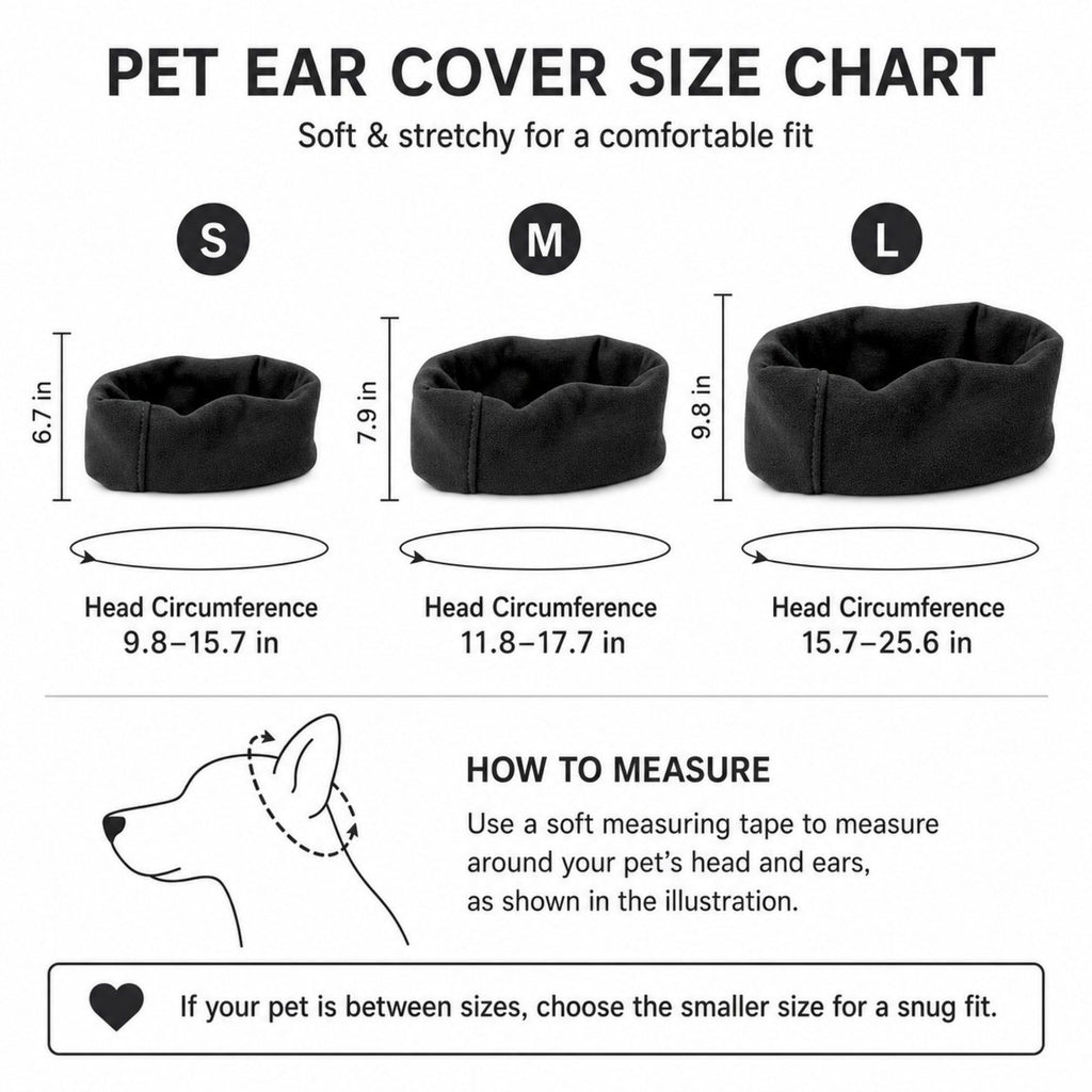 Pet Cat and Dog Ear Cover Soft Stretchy Snood for Grooming, Noise Reduction and Cold Weather