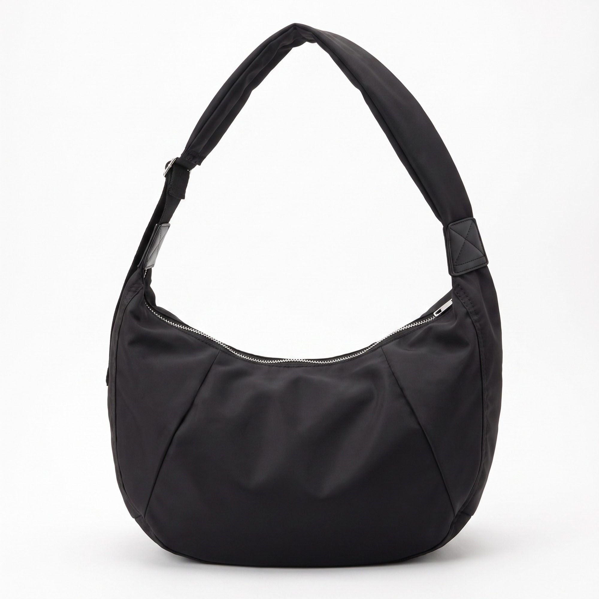 Oversized Crescent Sling Bag with Wide Adjustable Strap and Top Zipper 17.5x10x6.5in