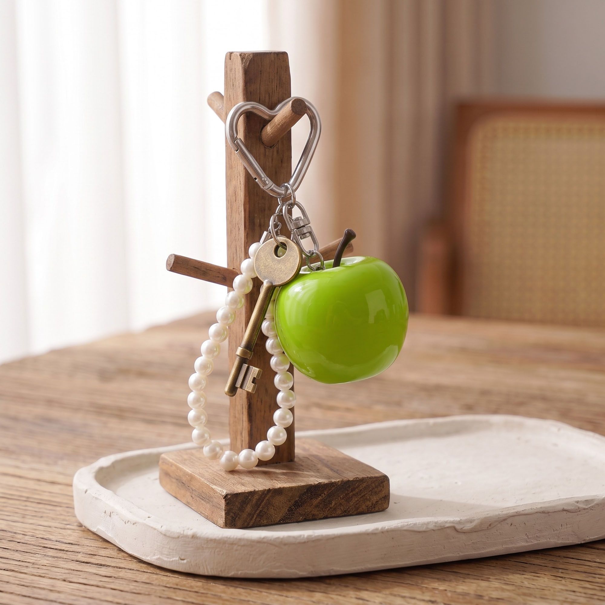 Bag Charm with Hanging Clip and Decorative Accent