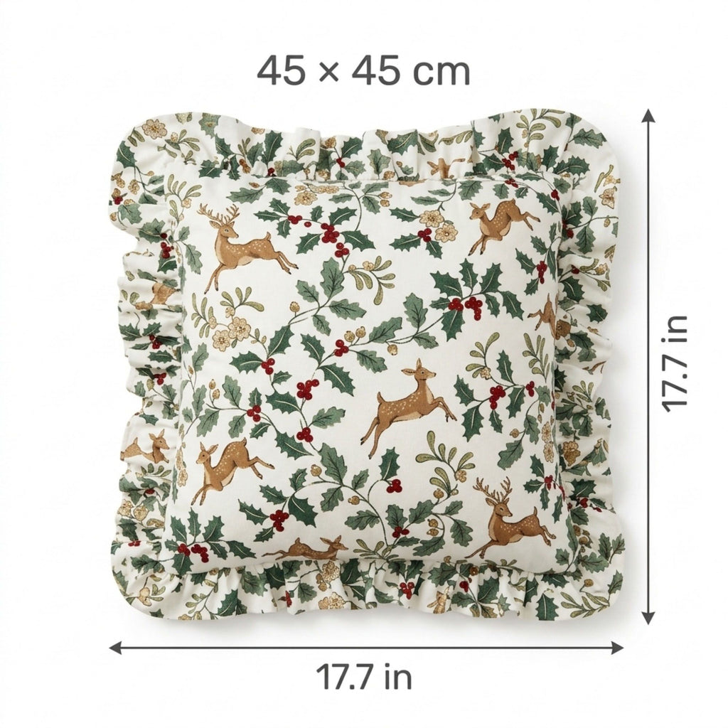 2 Pack Christmas Tree Ruffle Decorative Throw Pillow Covers