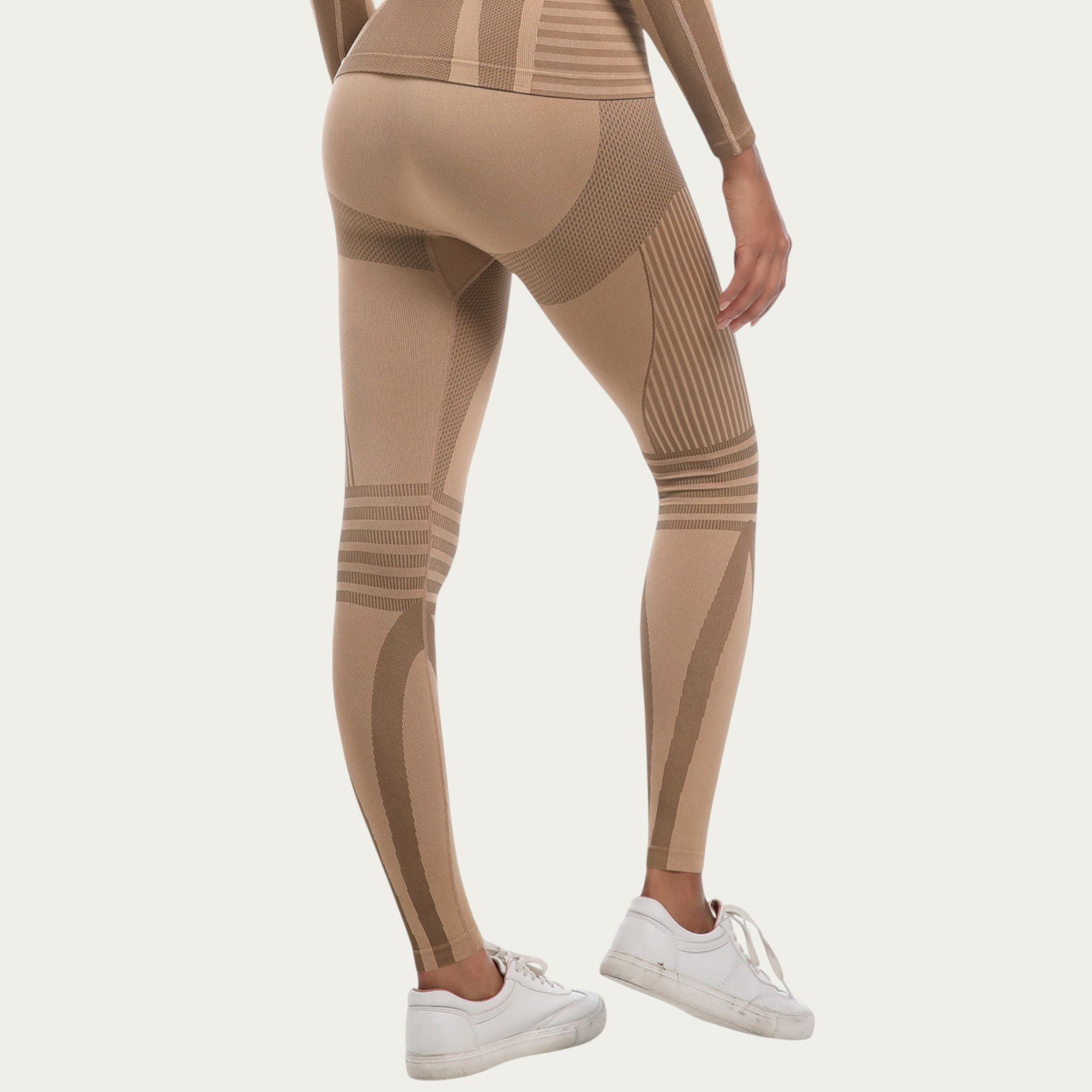 Anna-Kaci Active Women's Seamless High Waist Ribbed Leggings with Sculpting Contour Panels and Compression Fit