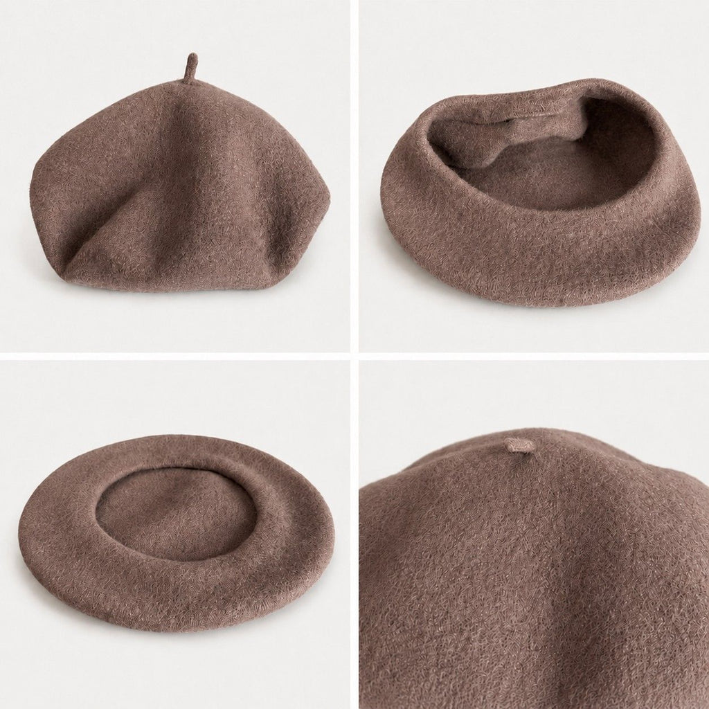 Wool Beret Hat Classic French Painter Cap Soft Felt Everyday Style