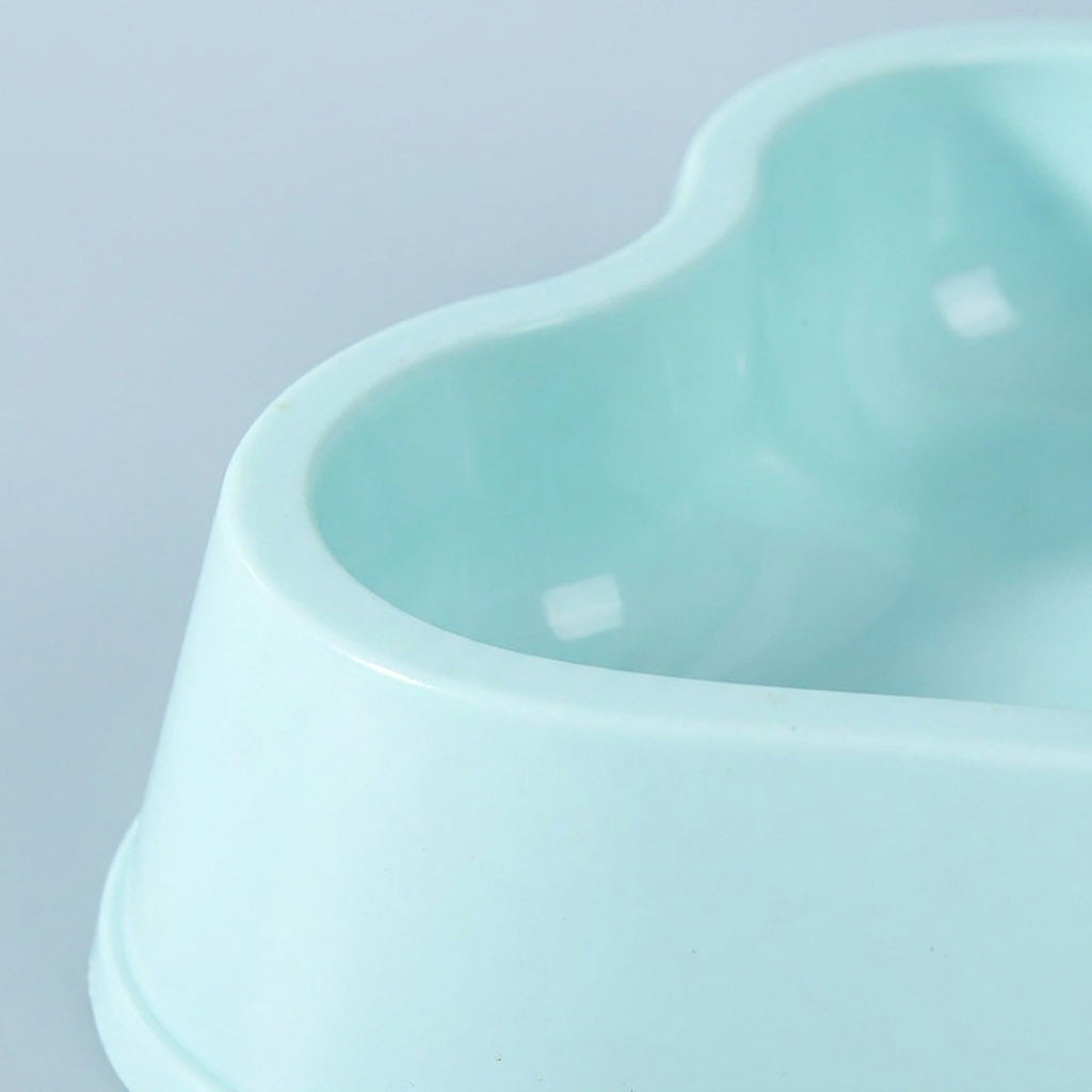 Plastic Bone Shaped Double Pet Bowl for Food and Water