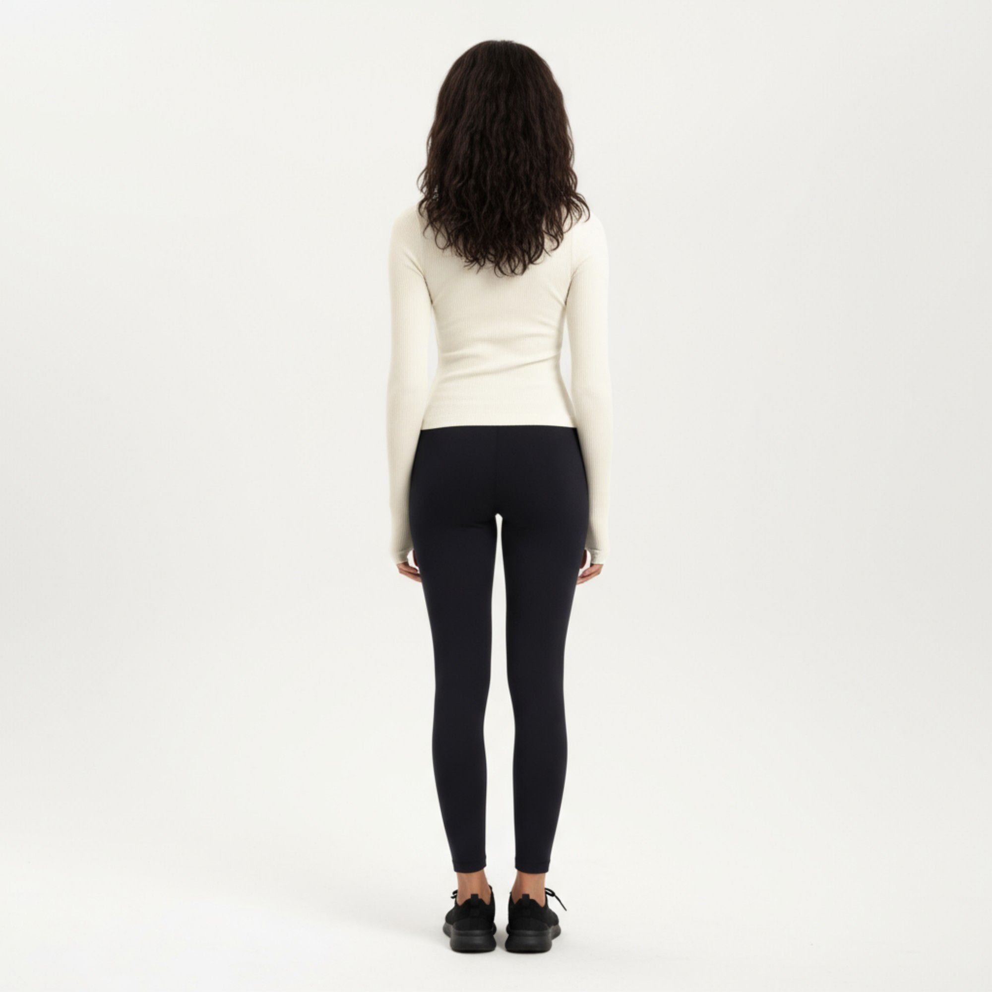 Anna-Kaci Active Women's Ribbed Long Sleeve Fitted Top with Crew Neck and Thumbhole Cuffs