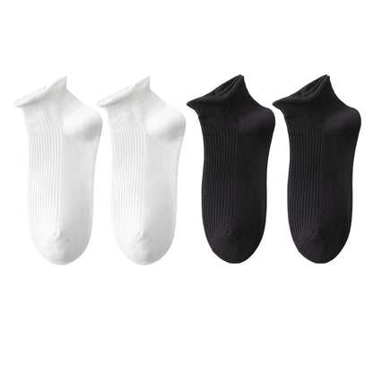 Anna-Kaci 4 Pairs Women's Ultra-Thin Ribbed Ankle Socks Soft Stretch Breathable Design in Multiple Color Combinations