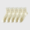 Anna-Kaci Women's Ribbed Ankle Socks with Bow Embroidery 5Pk