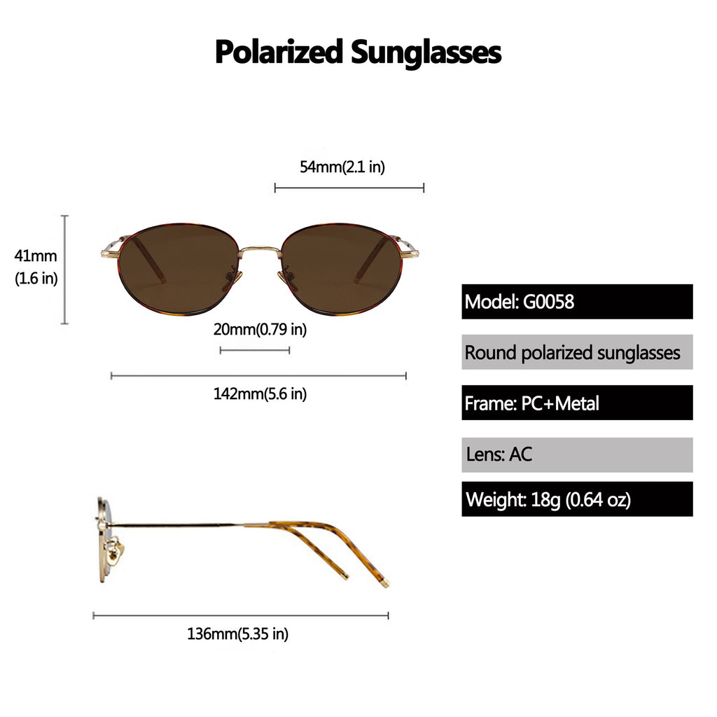 Anna-Kaci Women's Retro Round Aviator Sunglasses