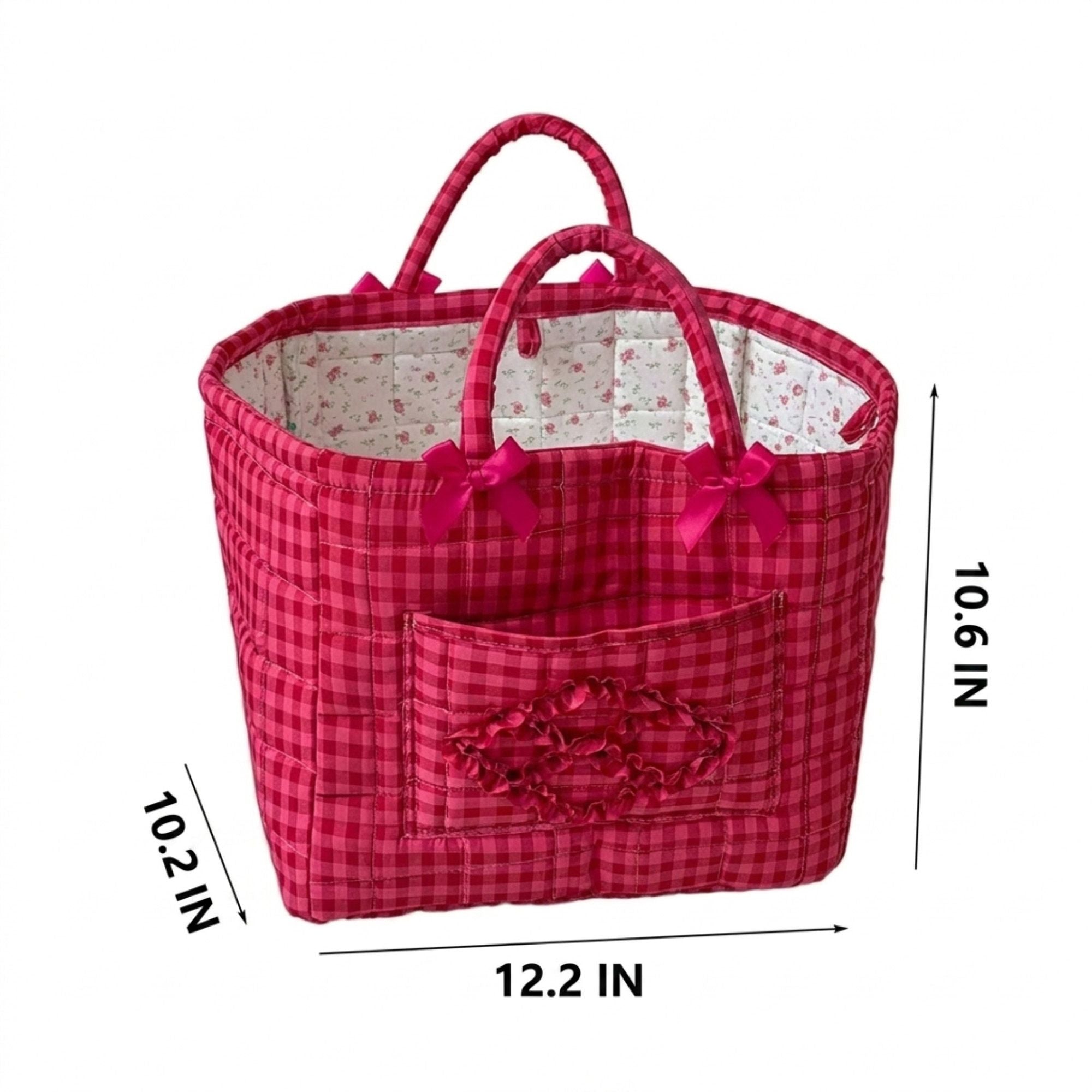 Large Quilted Storage Caddy Organizer Tote with Handles