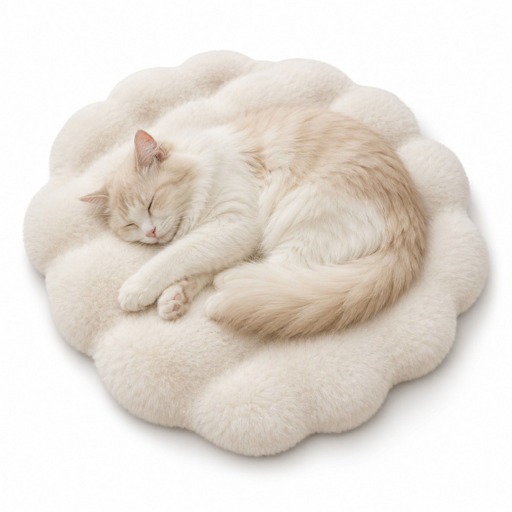 Bubble Plush Pet Mat for Cats and Small Dogs with Cushioned Wavy Fill Non-Slip Bottom Machine-Washable Design