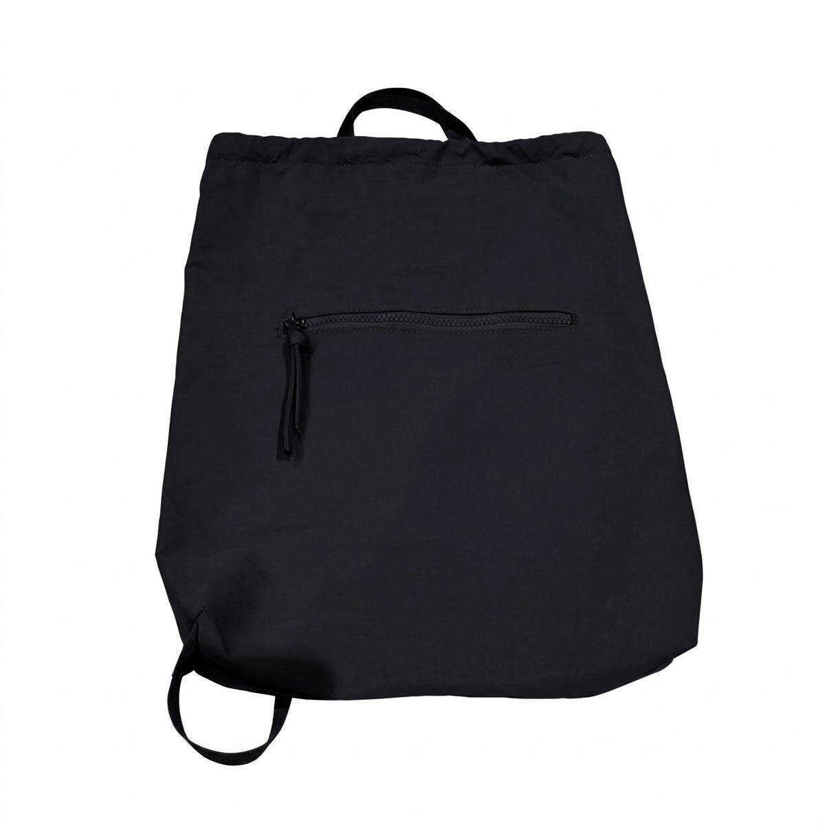 Drawstring Backpack with Front Zip Pocket Lightweight Casual Cinch Bag