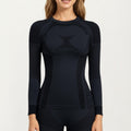 Anna-Kaci Active Women's Long Sleeve Seamless Compression Top with Contoured Mesh Detailing