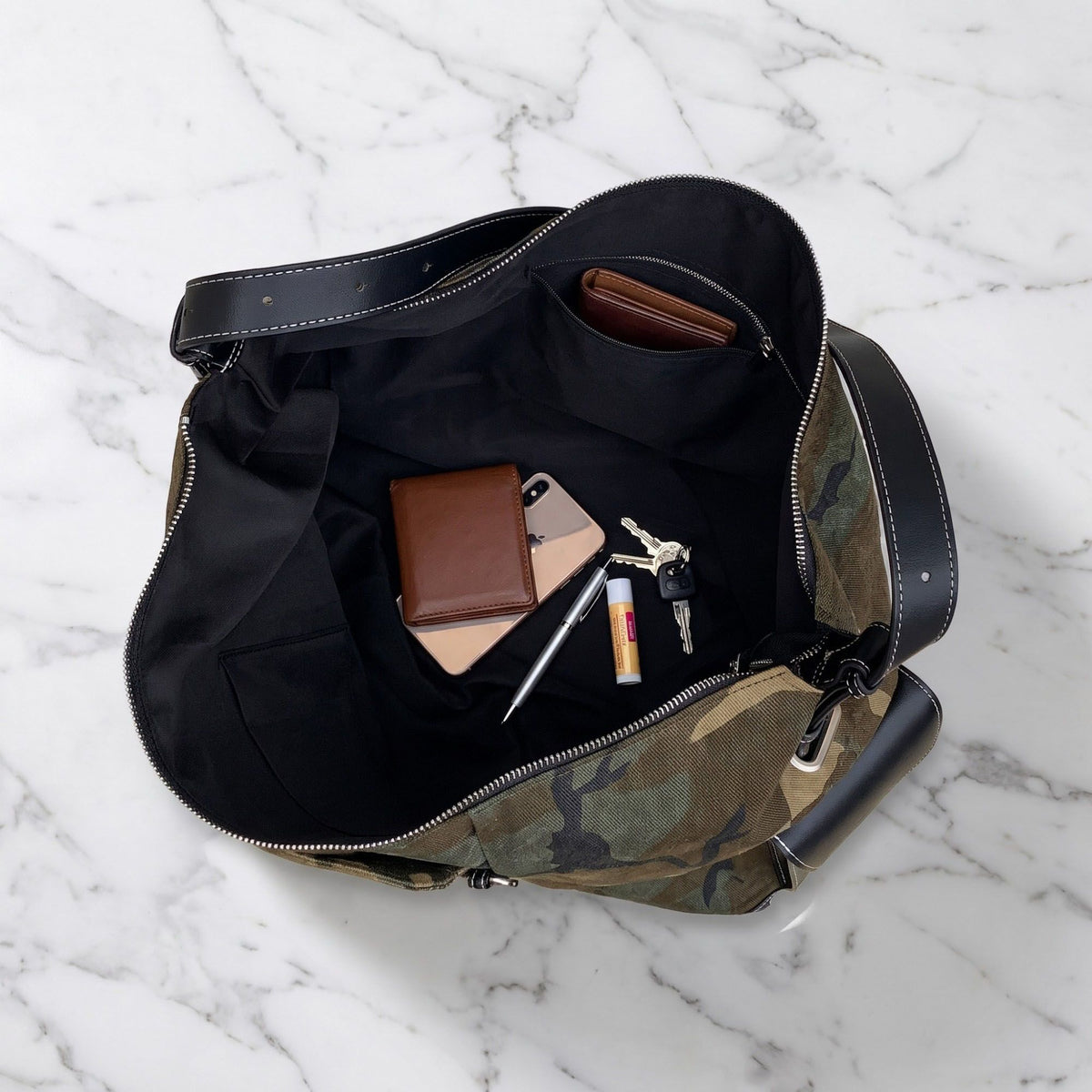 Camouflage Shoulder Bag Adjustable Strap Multi Pocket Hobo Handbag