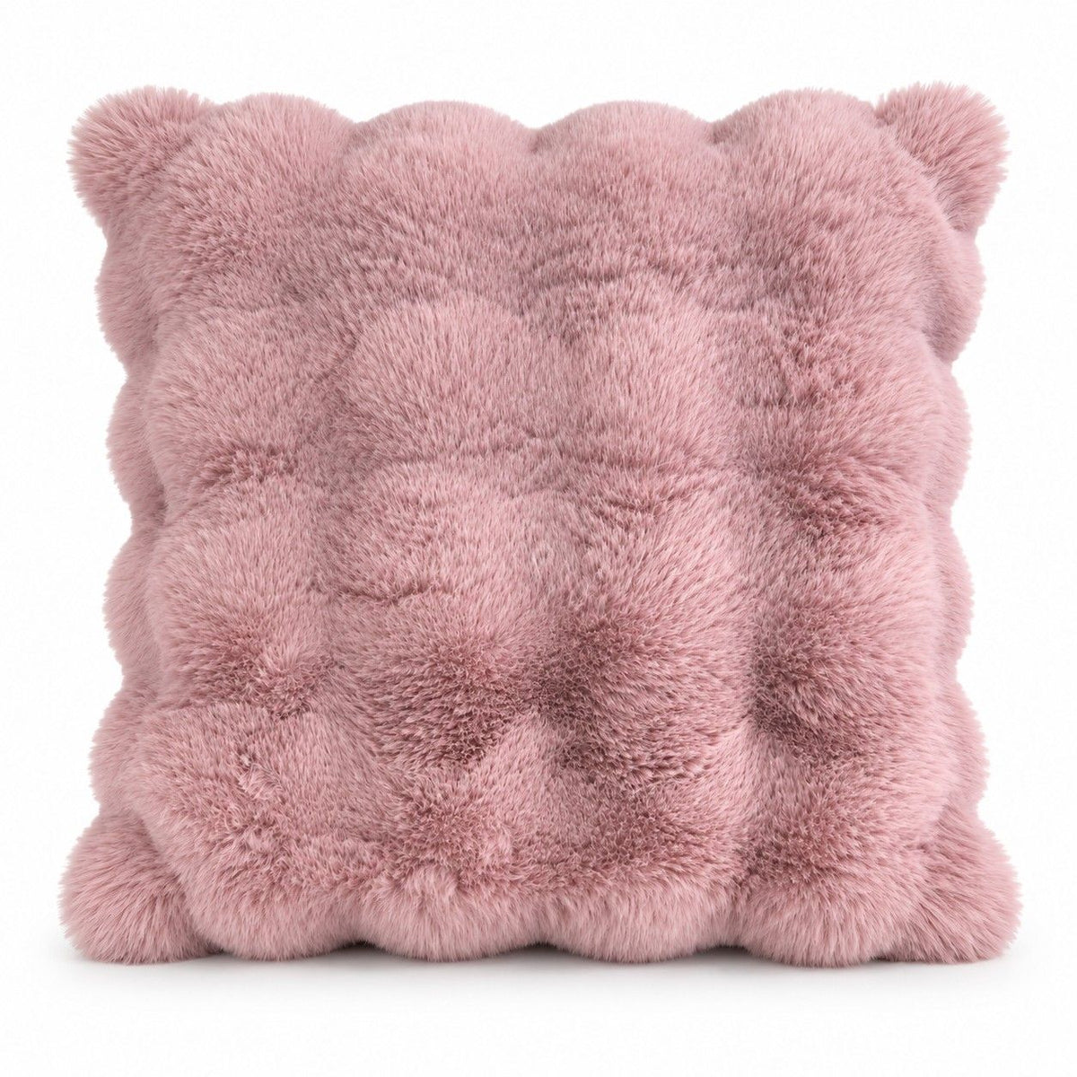 Double Sided Plush Faux Fur Throw Pillow Cover 18 x 18 Inch Bubble Texture