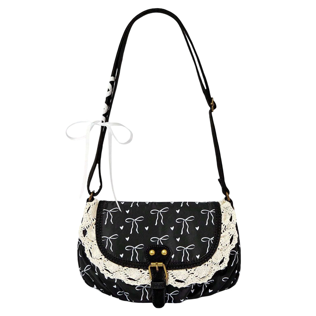 Pink crossbody bag with lace, everyday functionality and vintage-inspired looks