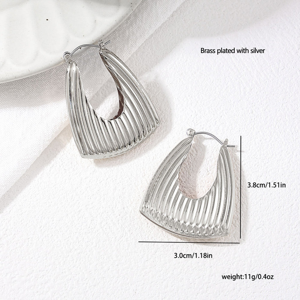Women's Textured Geometric Hoop Earrings