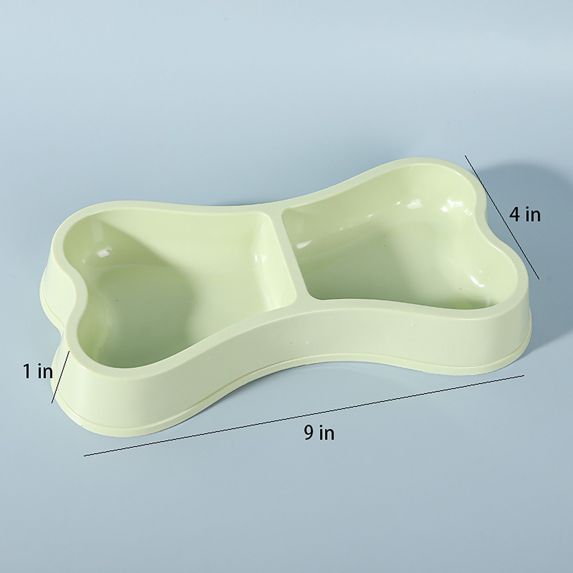 Plastic Bone Shaped Double Pet Bowl for Food and Water