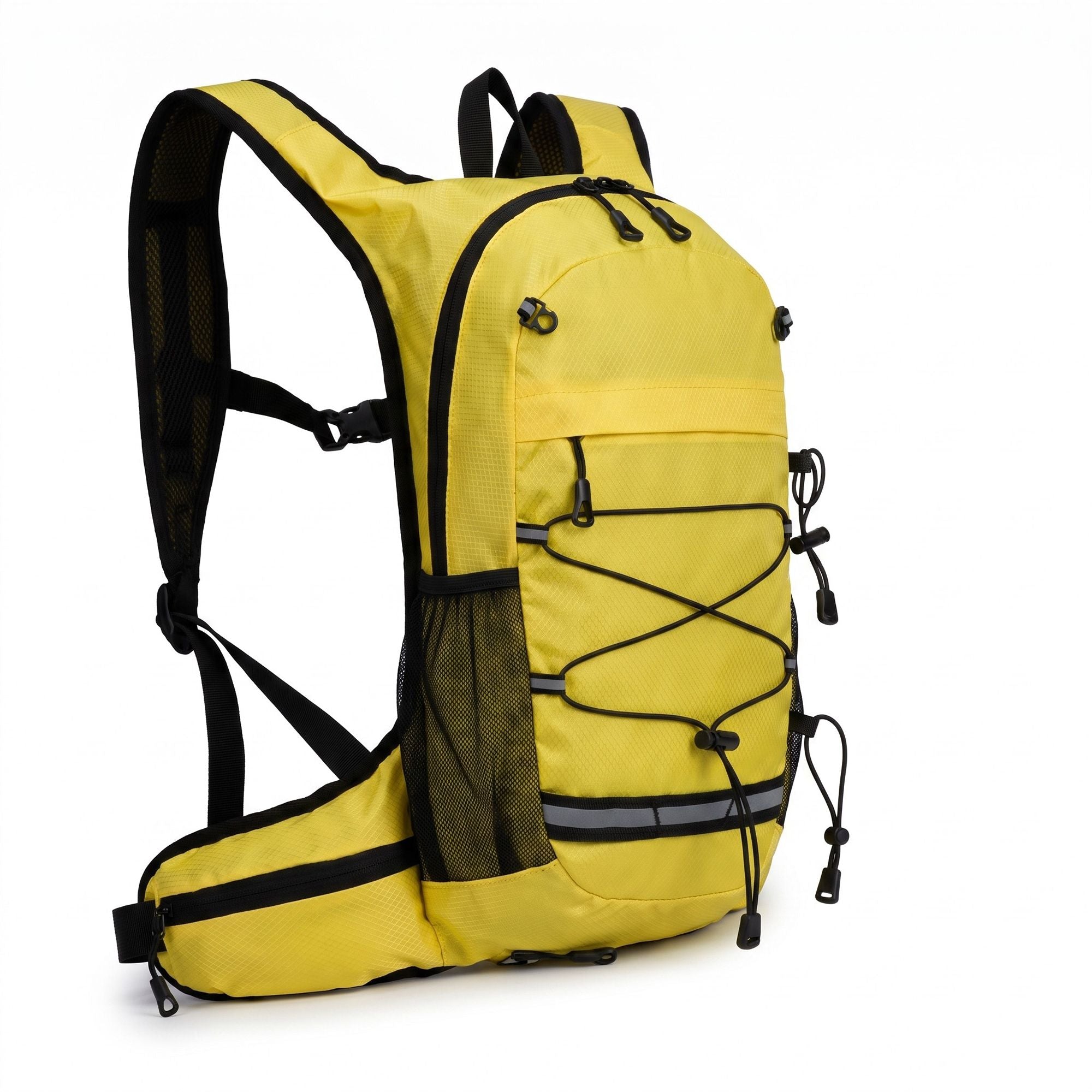 Outdoor Hiking Backpack with Bungee Cord Front Pocket Side Mesh Pockets Waist Belt